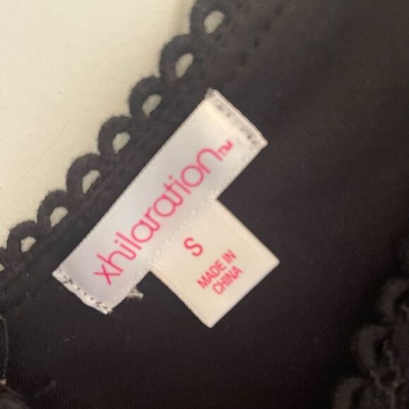 Xhilaration Black Lace Floral Embroidered Short Mini Dress Women’s Size Small - Picture 3 of 4